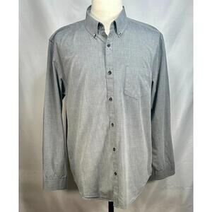 Calvin Klein 100% Cotton Oxford Button Up Shirt Gray Men's L
